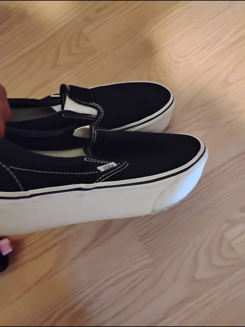 Black Slip On Vans With Thick sole